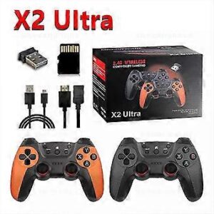 X2 Ultra Mini Video Game Stick 4K TV HD Retro Game Console Dual Wireless Controllers 64GB Video Game Console